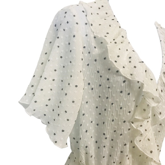 Zara polka‎ dot ruffle sheer mesh romper NWOT size S - Picture 10 of 11